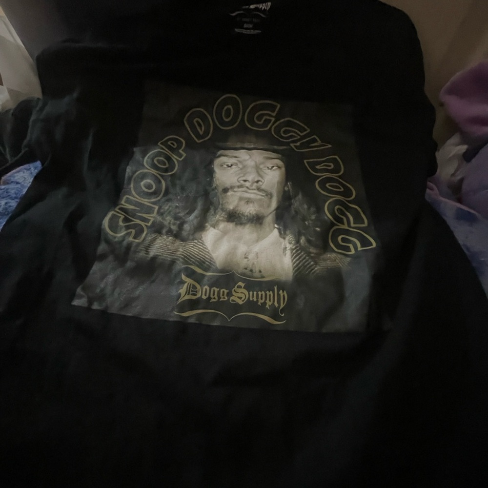 SHEIN Black Snoop Dogg Graphic Tee